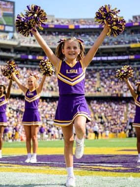LSU Tigers Toddler Girls Little King 2-Piece Cheerleader Set - Size 3T